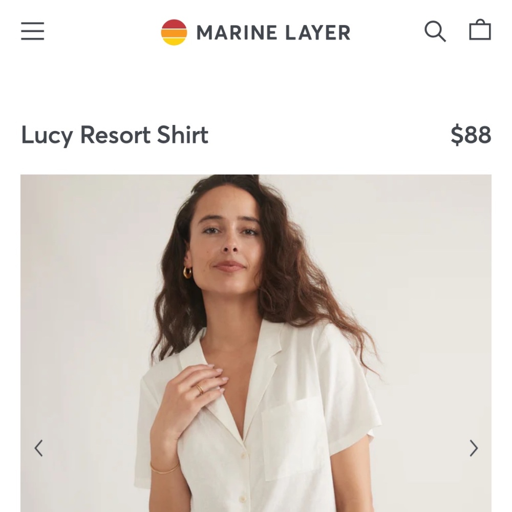 Marine layer Lucy Resort Shirt, Medium